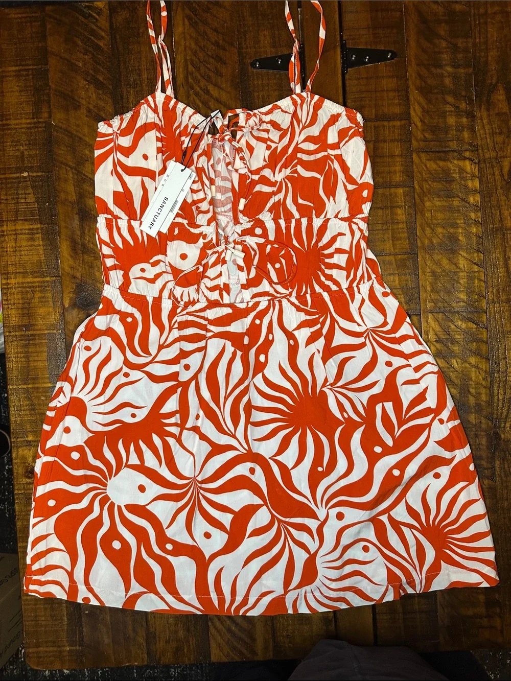 Sanctuary Women's Sol Searcher Mini Column Swim Cover Up Dress in NWT SZ Large